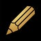 Gold Abstract Pencil Stationery Icon