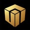 Gold Abstract Split Cube Icon