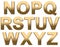 Gold Alphabet Letters Uppercase N-Z On White