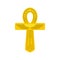 Gold Ankh Egypt icon, flat style