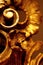 Gold antique wood carving flower rocaille detail