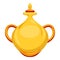 Gold arab vase icon, cartoon style