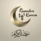 Gold Arabic calligraphy of Ramadan Kareem. Arabic calligraphy Ramadan Kareem - Glorious month of Muslim year. vector illustration