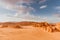 Gold arid desert landscape Sinai, Egypt