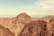 Gold arid desert landscape Sinai, Egypt