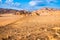 Gold arid desert landscape Sinai, Egypt