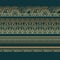 Gold art deco borders on dark turquoise background