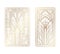 Gold art deco panels with ornament on white background