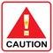 Gold Attention mark on red sign Caution vector triangle