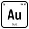 Gold, Au, periodic table element