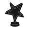 Gold award in the shape of a star.The prize for best role in an action film.Movie awards single icon in black style