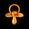 Gold baby pacifier dummy on a black background