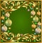 gold background frame festive ball winter