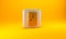 Gold Backstage icon isolated on yellow background. Door with a star sign. Dressing up for celebrities. Silver square
