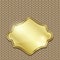 Gold badge over seamless knitted texture