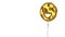 gold balloon symbol of emoticons joyful  on white background