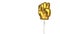 gold balloon symbol of fist raised on white background