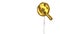 gold balloon symbol of magnifier zoom out on white background