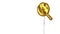 gold balloon symbol of magnifier zoom in on white background