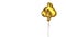 gold balloon symbol of poo storm on white background