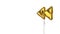 gold balloon symbol of rewind on white background