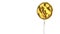 gold balloon symbol of up and down arrows  on white background