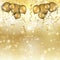 Gold balloons and confetti background