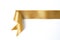gold banners ribbons label on white
