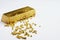 Gold bar gold nuggets precious metals money investment economy assets