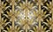 Gold Baroque floral 3d seamless pattern. Vector textured lattice