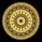 Gold Baroque round 3d mandala pattern. Ornamental Deco background. Vintage floral golden ornaments. Luxury backdrop. Beautiful