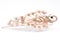 Gold barrette with gems on a white background