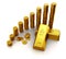 Gold bars and golden euro currency coins