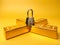 Gold bars and padlock Financial concept and conceptual image