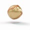 Gold baseball ball on white. concept of victory and success
