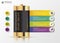 Gold battery. Infographics concept. Modern design template. Vector