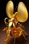 A gold bee with wings - Ai Generated Image.