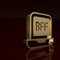 Gold BFF or best friends forever icon isolated on brown background. Minimalism concept. 3D render illustration