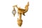 Gold bird statue lamp in temple isolate on white background