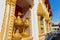 Gold Bird statues on window of Wat Phai Lom