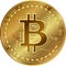 Gold Bitcoin. Electronics finance money symbol