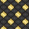 Gold and black abstract tiles background decoration seamless pattern vector illustration