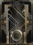 Gold and Black Art Deco Wall Art Vertical Poster Art Nouveau. Generative AI