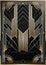 Gold and Black Art Deco Wall Art Vertical Poster Art Nouveau. Generative AI