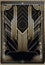 Gold and Black Art Deco Wall Art Vertical Poster Art Nouveau. Generative AI