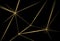 Gold and black background. Luxury texture geometric line pattern. Futuristic light network, graphic golden grid. Vector