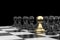 Gold and Black chess concept, 3d illustration.  The Staff or Employees with outstanding work. Business and Strategic Planning Conc