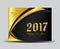 Gold and black Cover Desk Calendar 2017, happy new year 2017