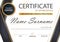 Gold and black Elegance horizontal certificate with Vector illustration ,white frame certificate template with clean and modern