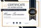 Gold black Elegance horizontal Circle certificate with Vector illustration , white frame certificate template with clean and moder